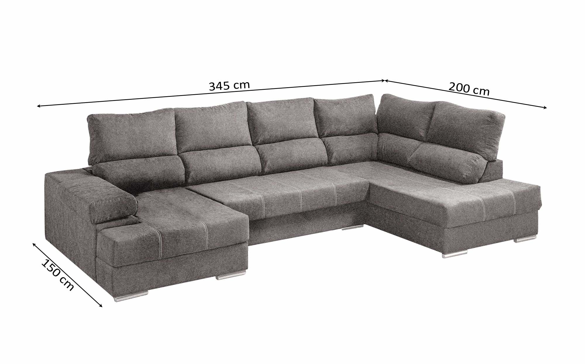 Mega Sofa Cama Chaise Longue Rinconera Italia 345cm - Image 21