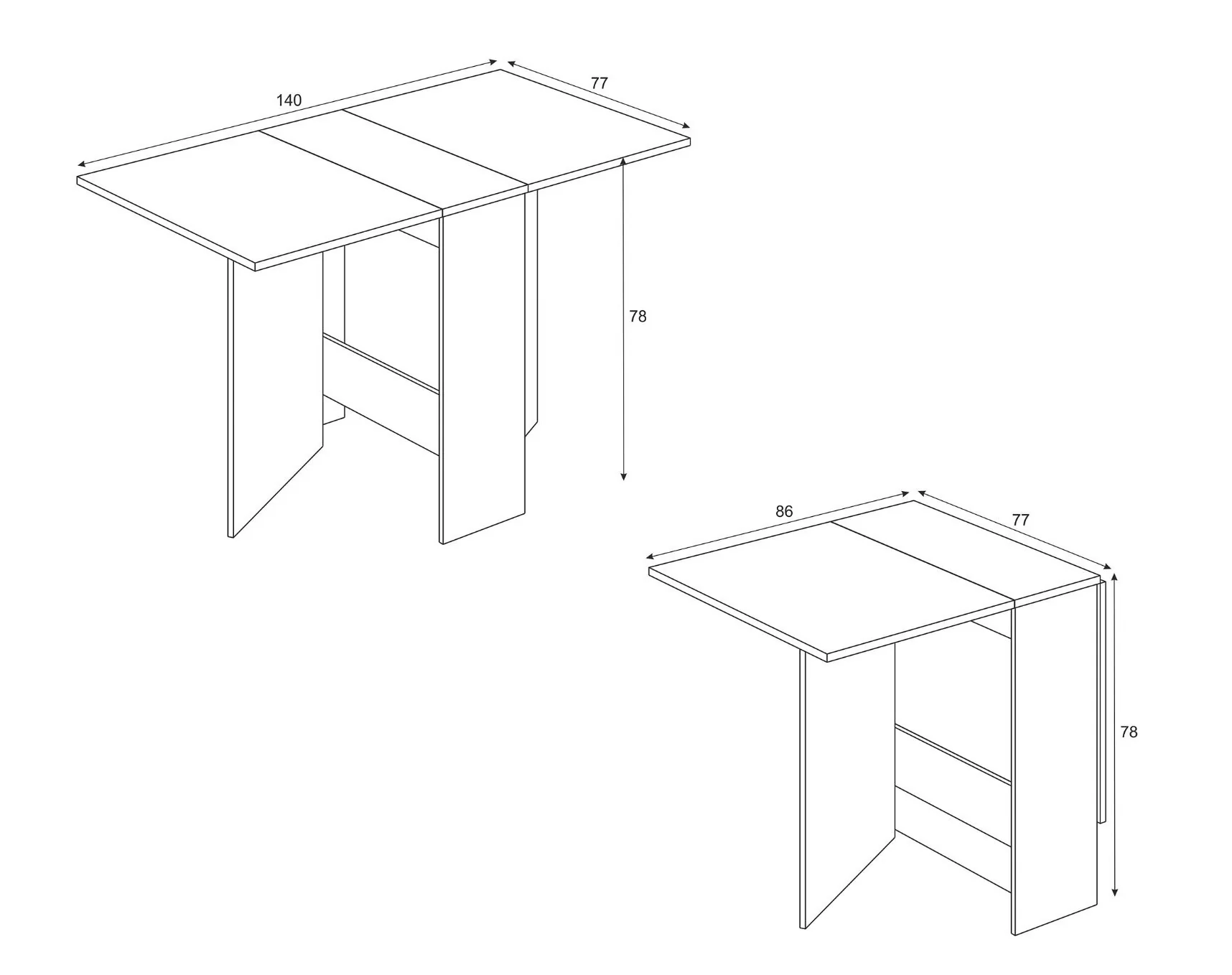 Mesa Auxiliar Suecia con Alas Abatibles 140cm. Comedor o Cocina - Image 4