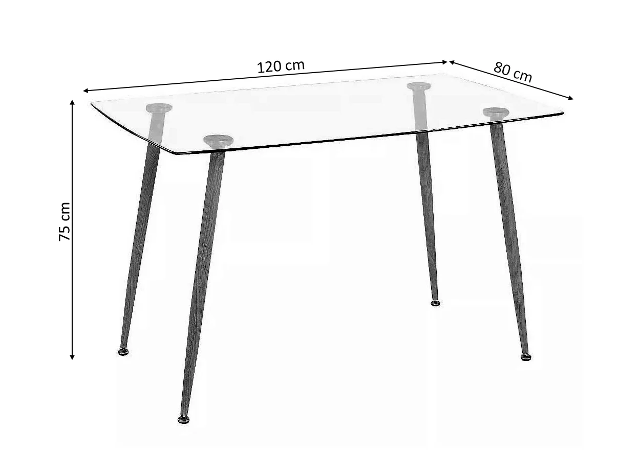 Mesa Cristal Templado Estilo Nordico 120cm. Comedor o Cocina - Image 3
