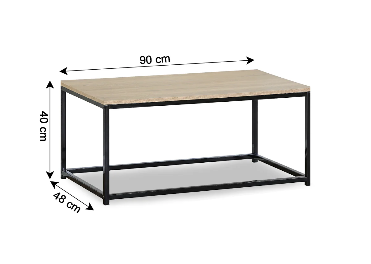 Mesa de Centro Nancy en Madera y Metal, Diseño Industrial - Image 3