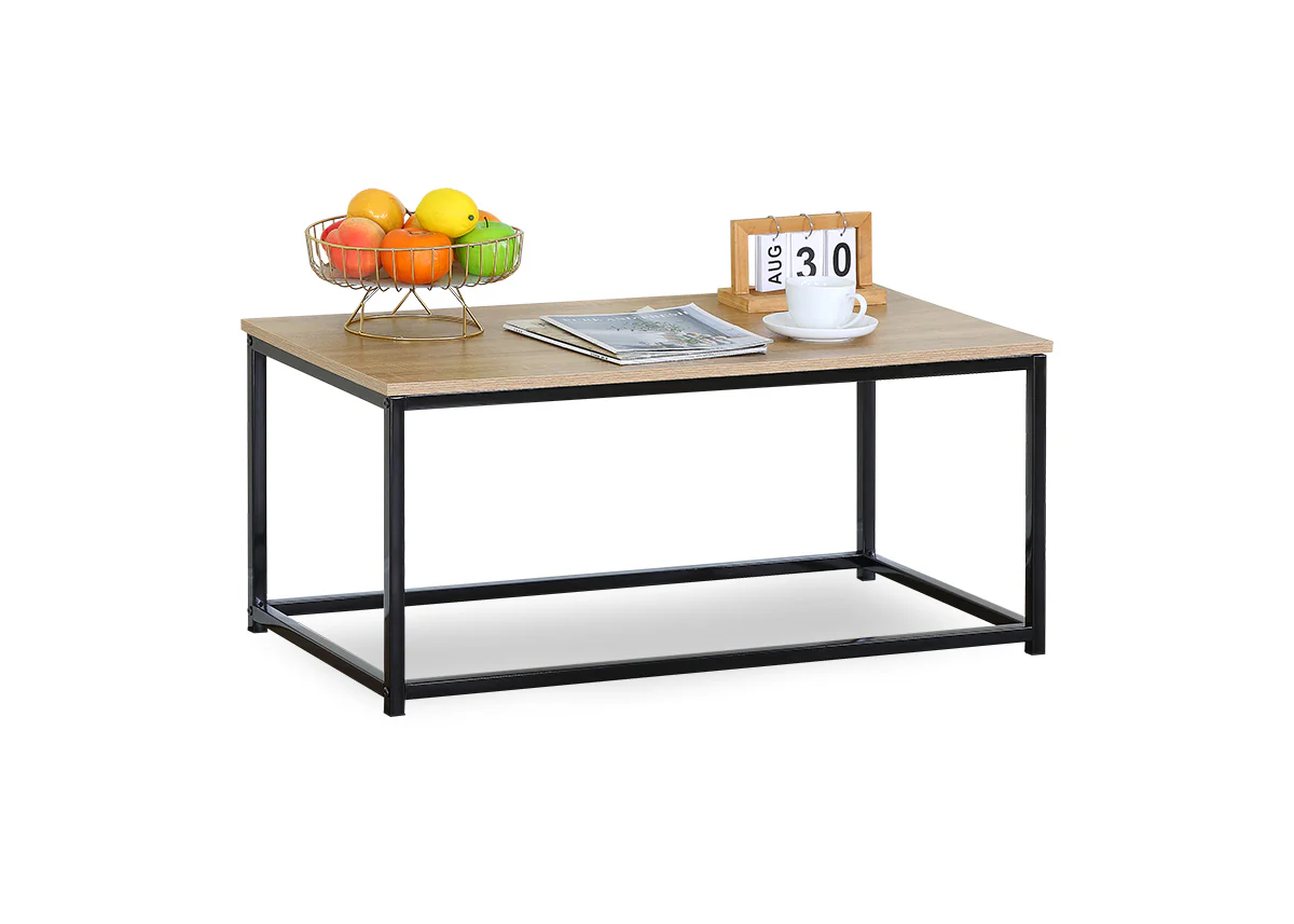 Mesa de Centro Nancy en Madera y Metal, Diseño Industrial - Image 4