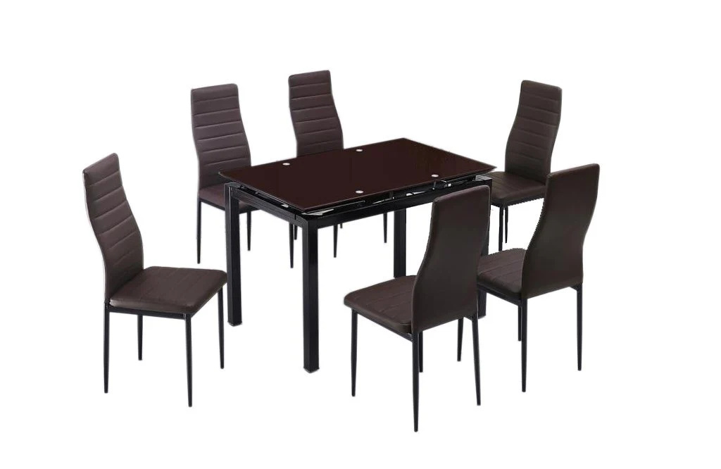 Mesa de Cristal Extensible 170cm + 6 Sillas Polipiel - Image 11