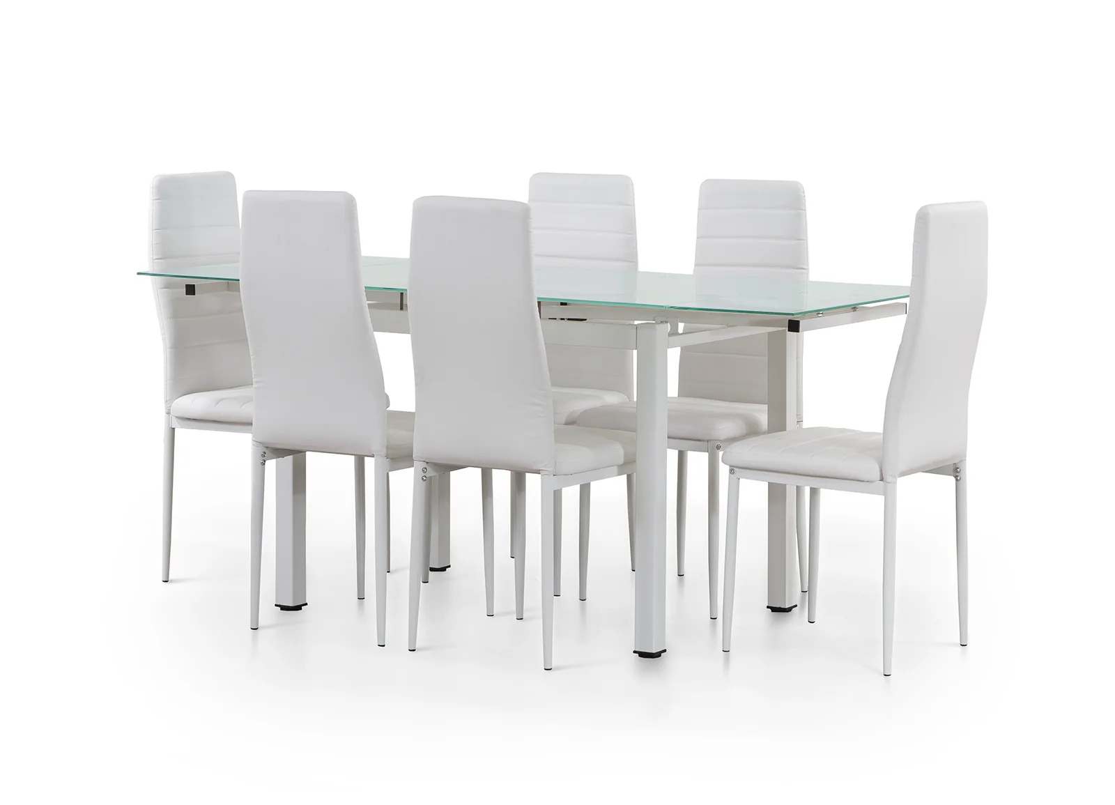 Mesa de Cristal Extensible 170cm + 6 Sillas Polipiel - Image 6