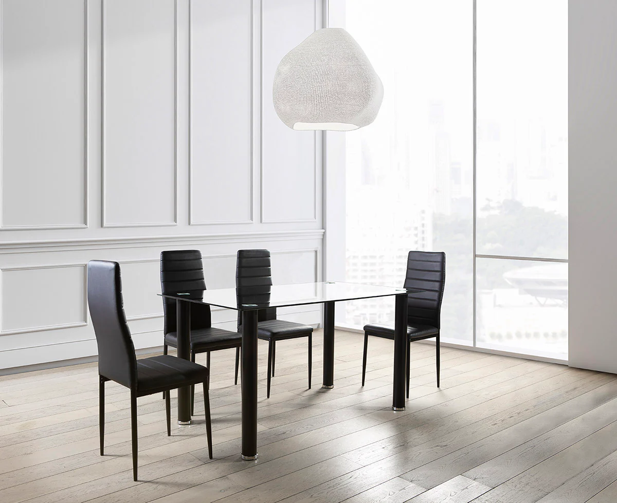 Mesa de Cristal Templado + 4 Sillas Polipiel. Comedor o Cocina - Image 6