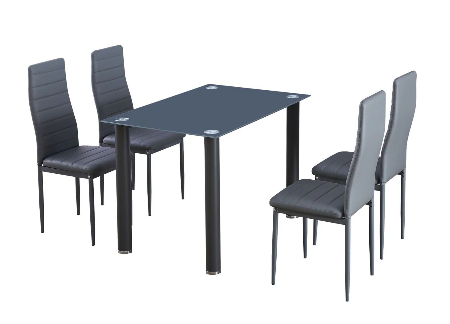 Mesa de Cristal Templado + 4 Sillas Polipiel. Comedor o Cocina - Image 7