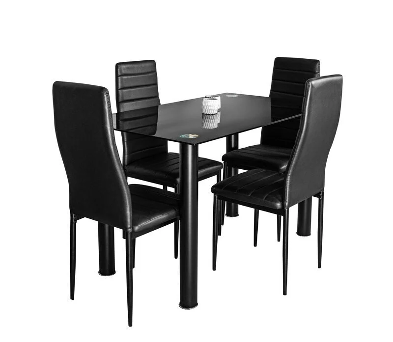 Mesa de Cristal Templado + 4 Sillas Polipiel. Comedor o Cocina - Image 9
