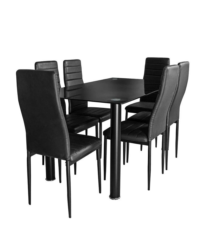 Mesa de Cristal Templado + 6 Sillas Polipiel. Comedor o Cocina - Image 10