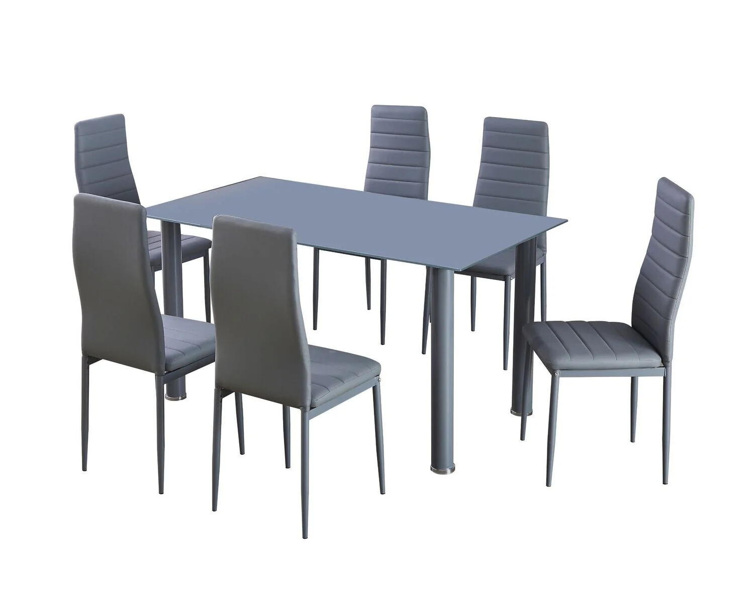 Mesa de Cristal Templado + 6 Sillas Polipiel. Comedor o Cocina - Image 8