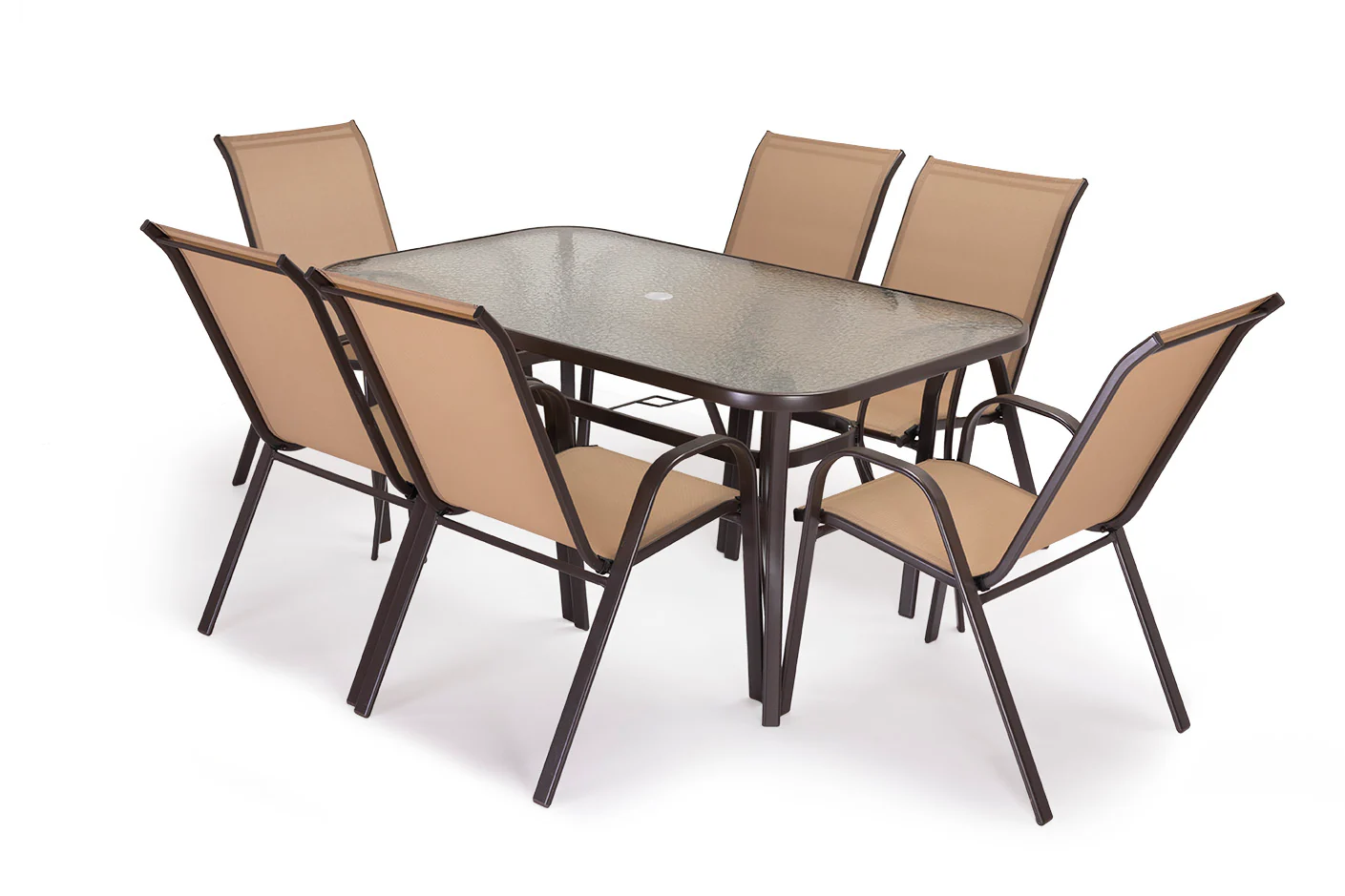 Mesa de Cristal Templado HC + 6 Sillas. Muebles de Jardin y Terraza - Image 2