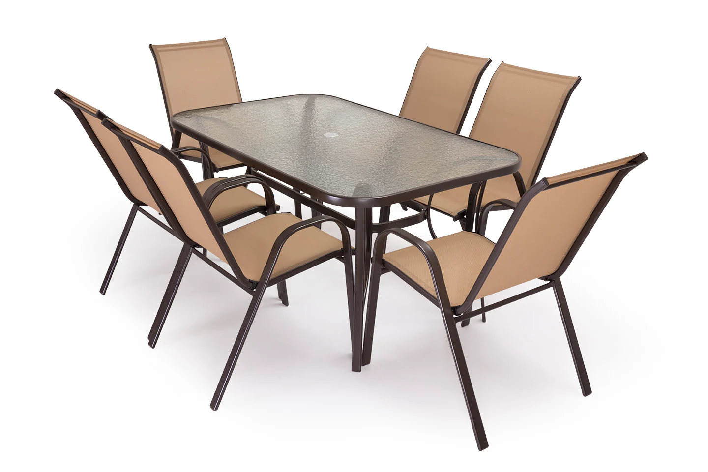 Mesa de Cristal Templado HC + 6 Sillas. Muebles de Jardin y Terraza - Image 4