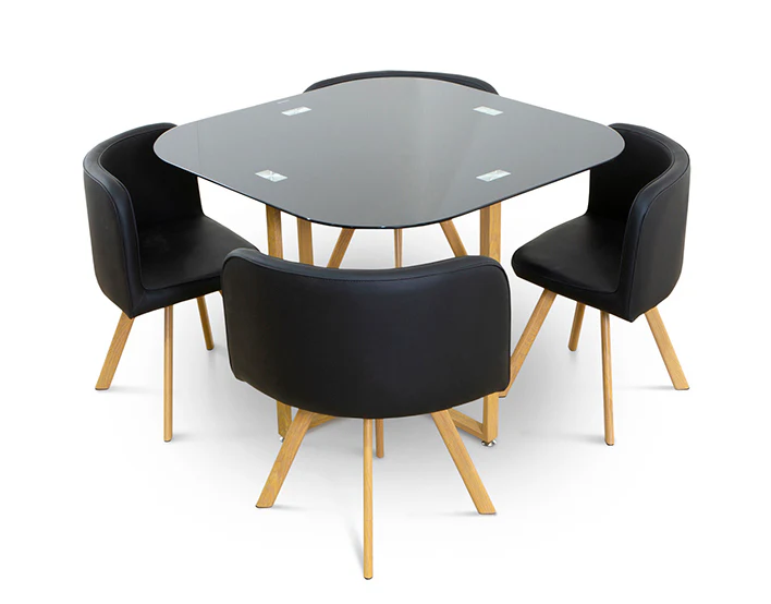 Mesa de Cristal Templado Teka + 4 Sillas. Comedor o Cocina - Image 4