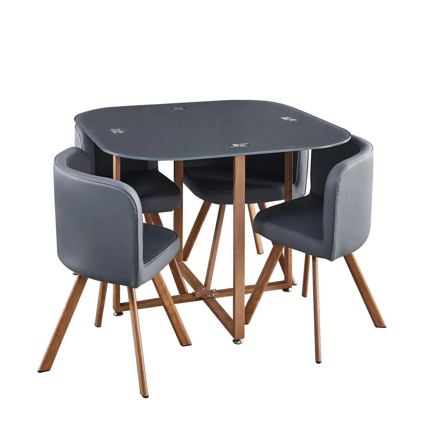 Mesa de Cristal Templado Teka + 4 Sillas. Comedor o Cocina - Image 7