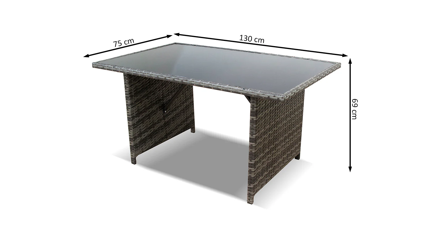 Mesa de Jardin Ratan PE y Cristal Templado. Muebles de Jardin y Terraza - Image 3