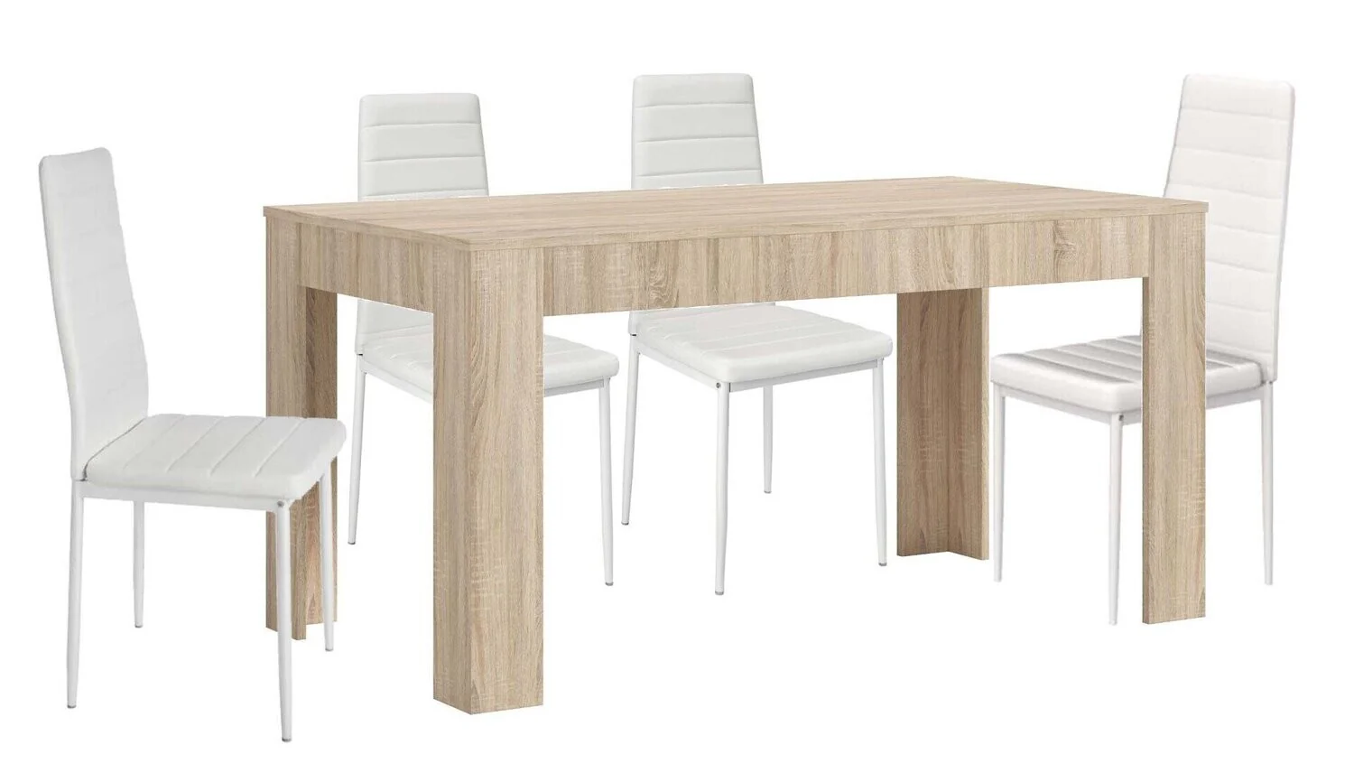 Mesa Extensible de Comedor o Cocina + 4 Sillas en Polipiel/metal - Image 12