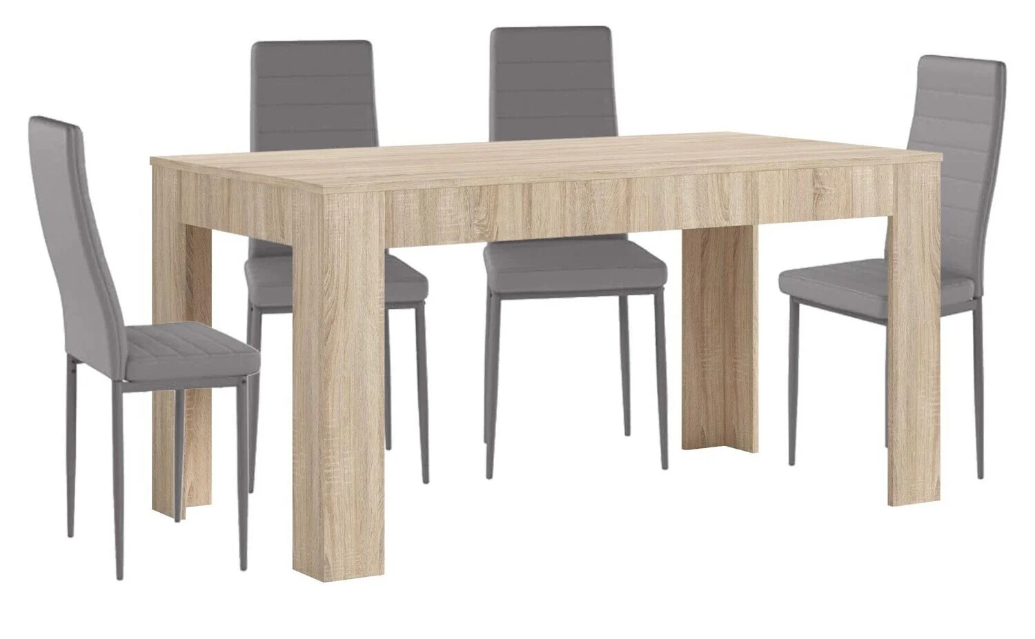 Mesa Extensible de Comedor o Cocina + 4 Sillas en Polipiel/metal - Image 9