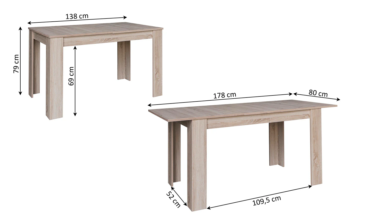 Mesa Extensible de Comedor o Cocina Miramy 178cm - Image 3