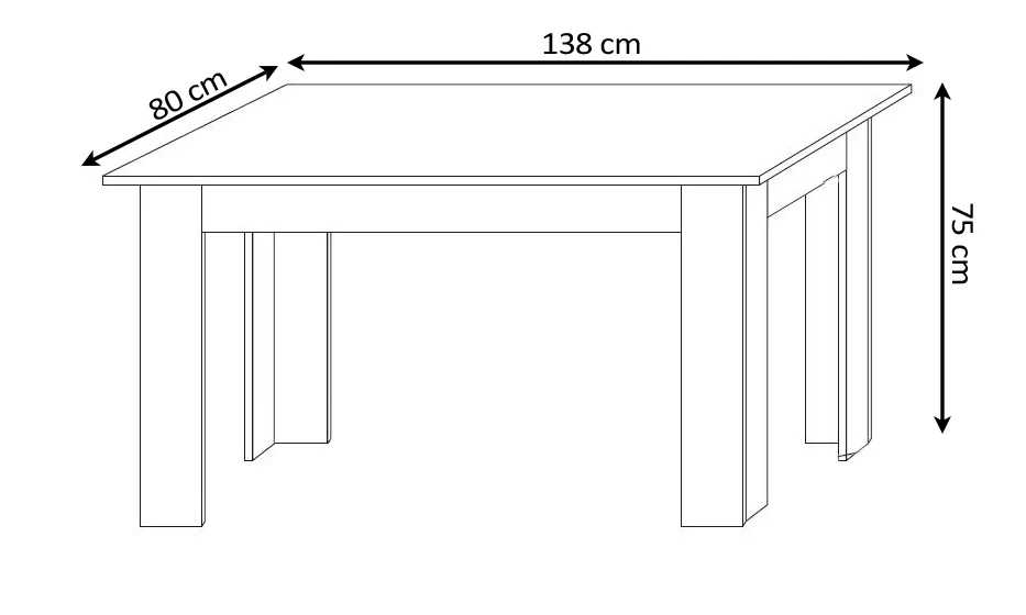 Mesa Fija de Comedor o Cocina Mira 138cm - Image 3