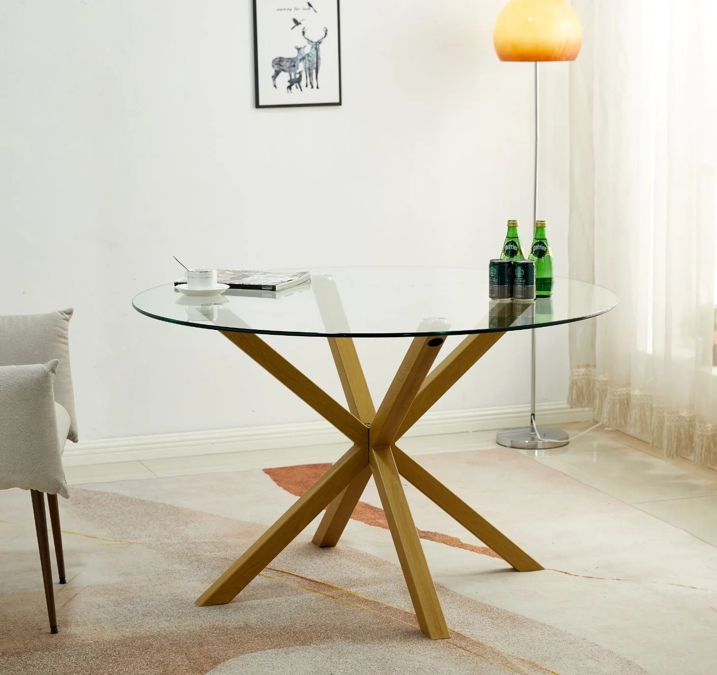 Mesa Redonda de Cristal Templado 120cm. Comedor o Cocina - Image 3