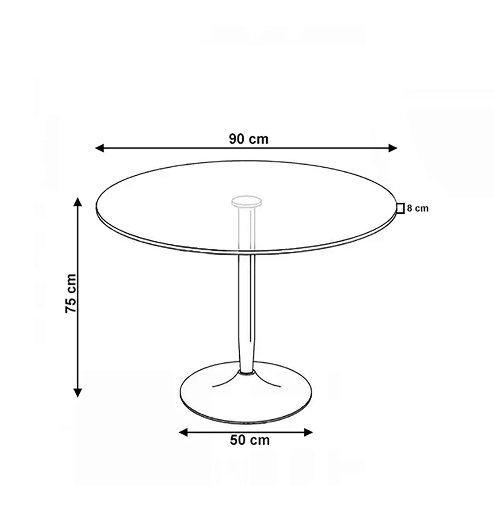 Mesa Redonda de Cristal Templado 90cm. Comedor o Cocina - Image 3