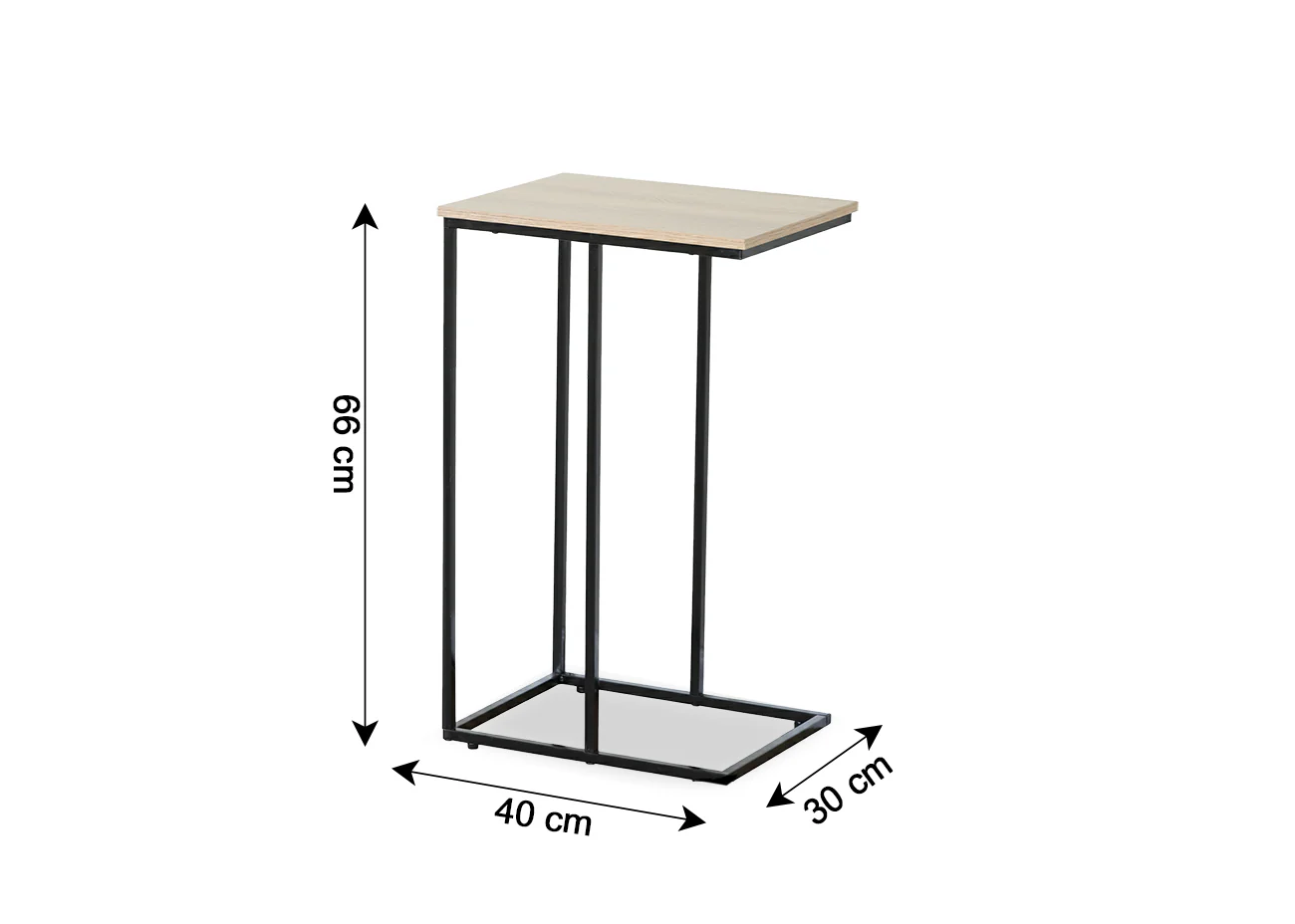 Mesa Auxiliar Lateral en Madera y Metal Nancy, Estilo Industrial - Image 3