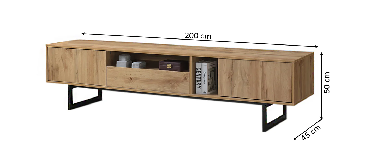 Mueble TV Industrial 2 Puertas y 1 Cajon - Image 3