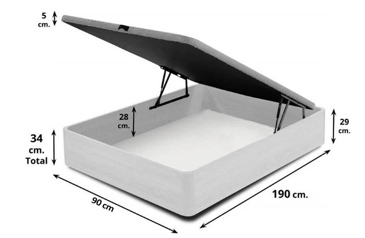 Cama Canape 90cm + Cabecero en Polipiel Nerea - Image 5