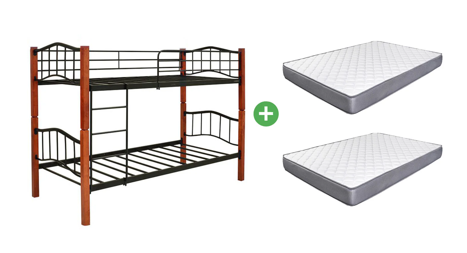 Oferta: Litera Doble Cama 90cm de Madera y Metal+ 2 Colchones - Image 3