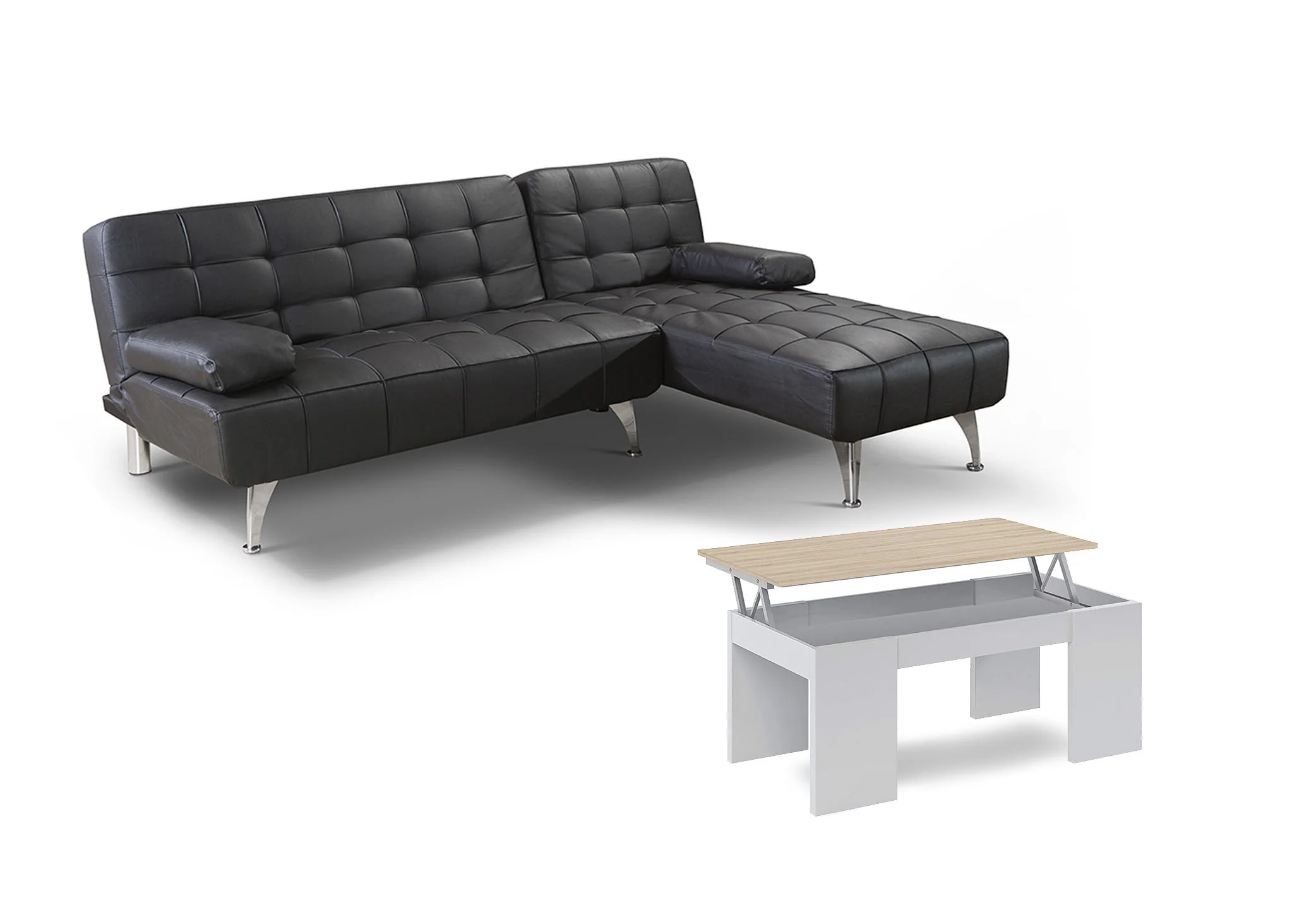 Oferta: Sofa Cama Chaise Longue XS + Mesa de Centro Elevable - Image 21