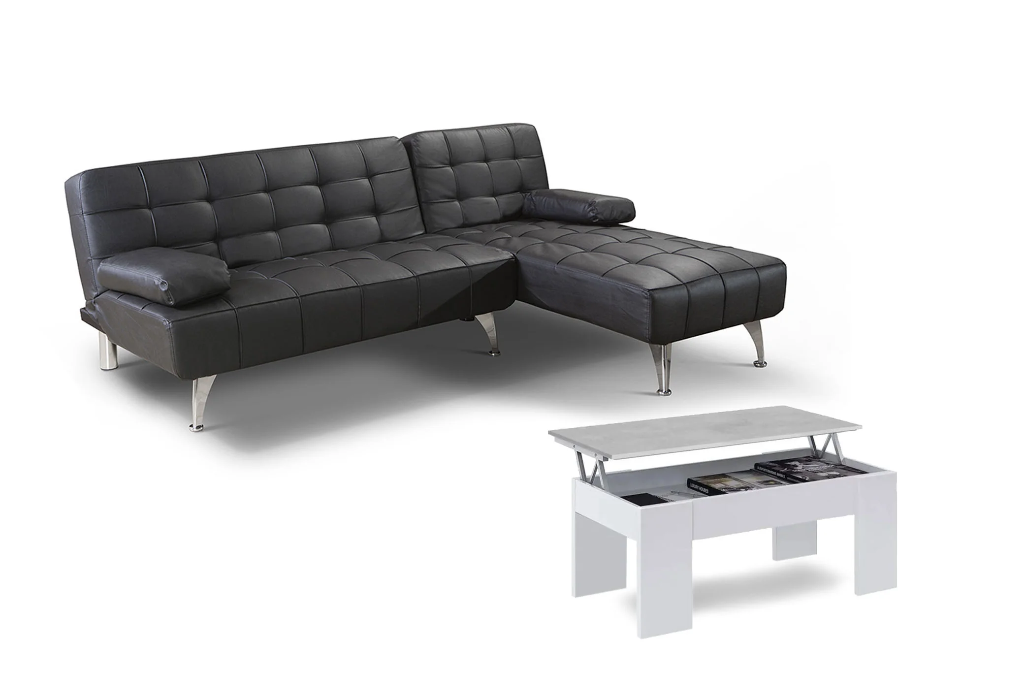 Oferta: Sofa Cama Chaise Longue XS + Mesa de Centro Elevable - Image 22