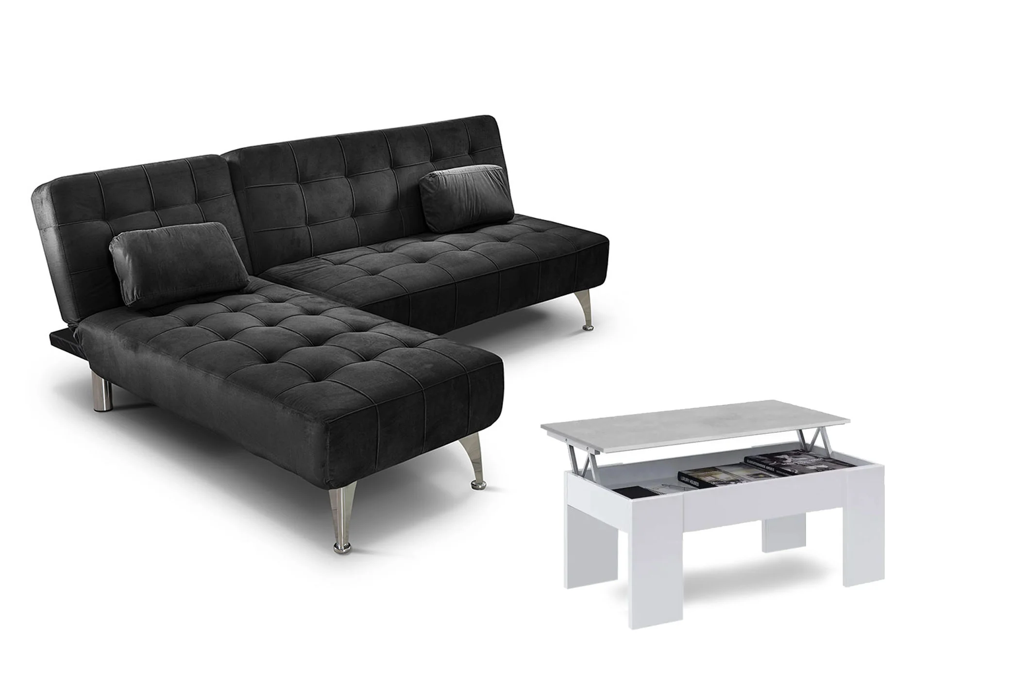 Oferta: Sofa Cama Chaise Longue XS + Mesa de Centro Elevable - Image 6