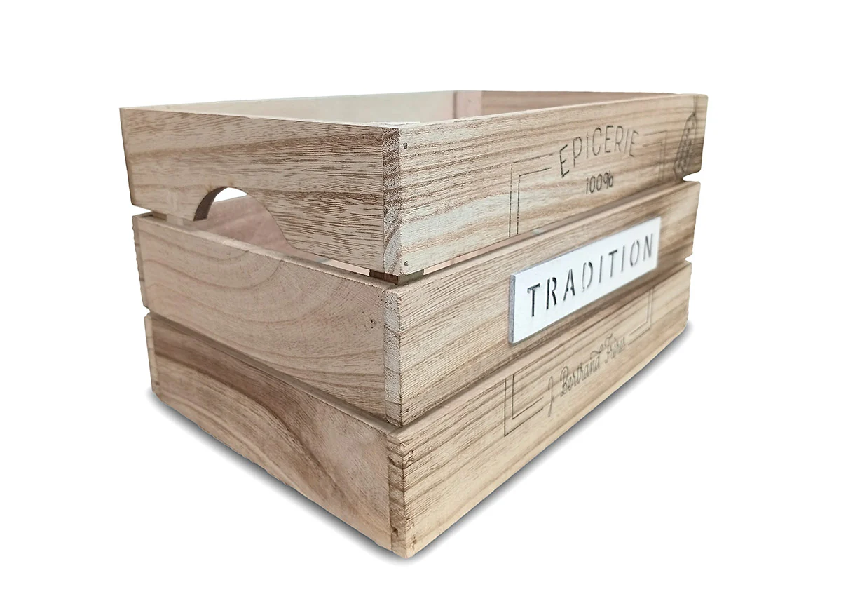 Conjunto de 6 Cestas Estilo Madera Tradition. Almacenaje Decorativo - Image 4