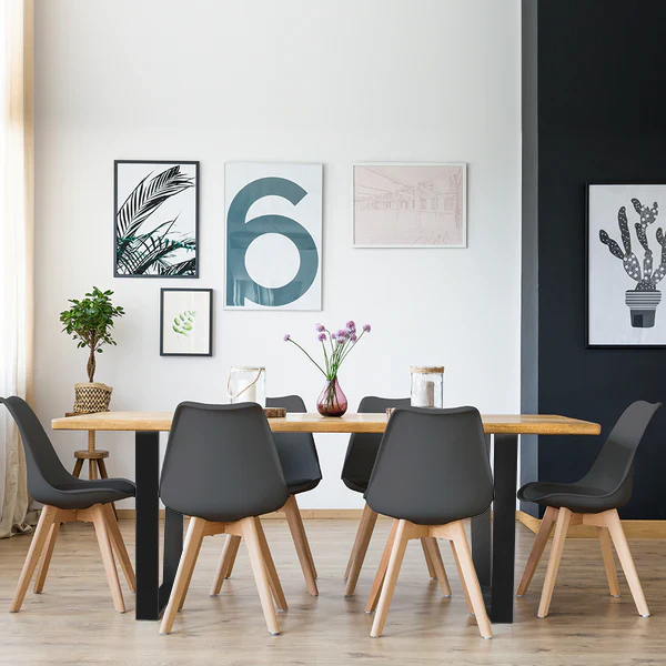 Pack Mesa de Comedor o Cocina Madera Maciza 200cm + Sillas Nordic - Image 4
