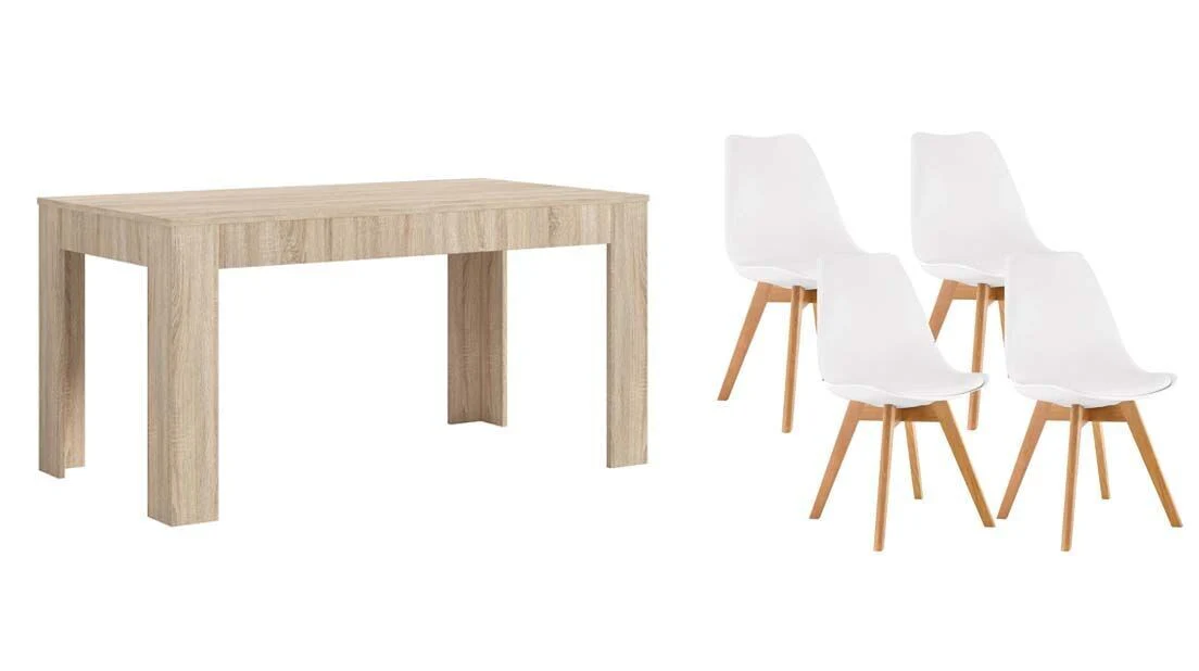 Pack Mesa Extensible de Comedor o Cocina + 4 Sillas Nordic - Image 10