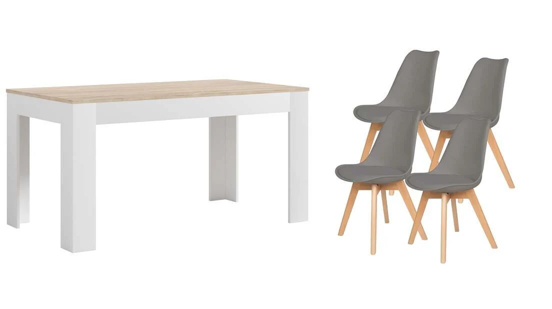 Pack Mesa Extensible de Comedor o Cocina + 4 Sillas Nordic - Image 11