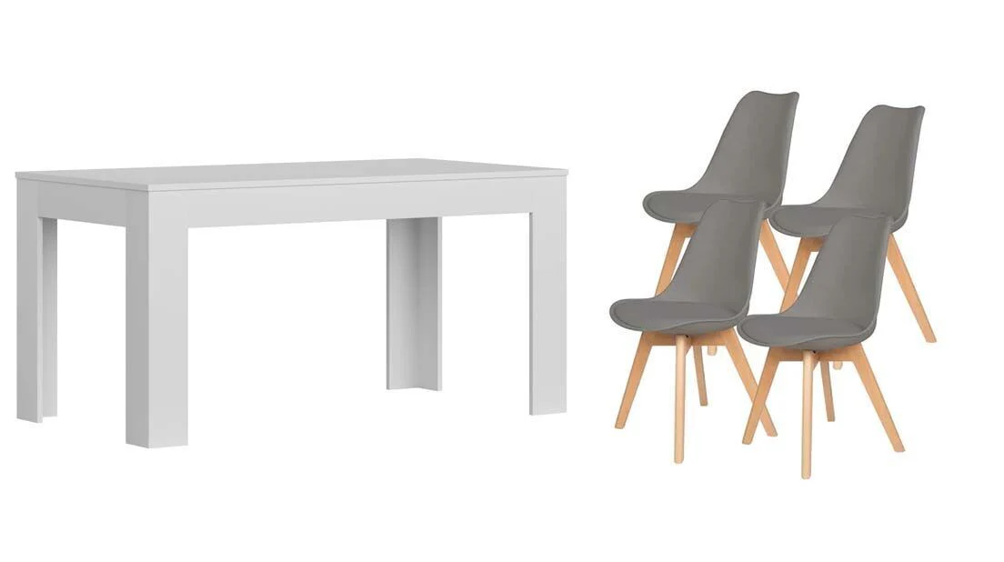Pack Mesa Extensible de Comedor o Cocina + 4 Sillas Nordic - Image 5