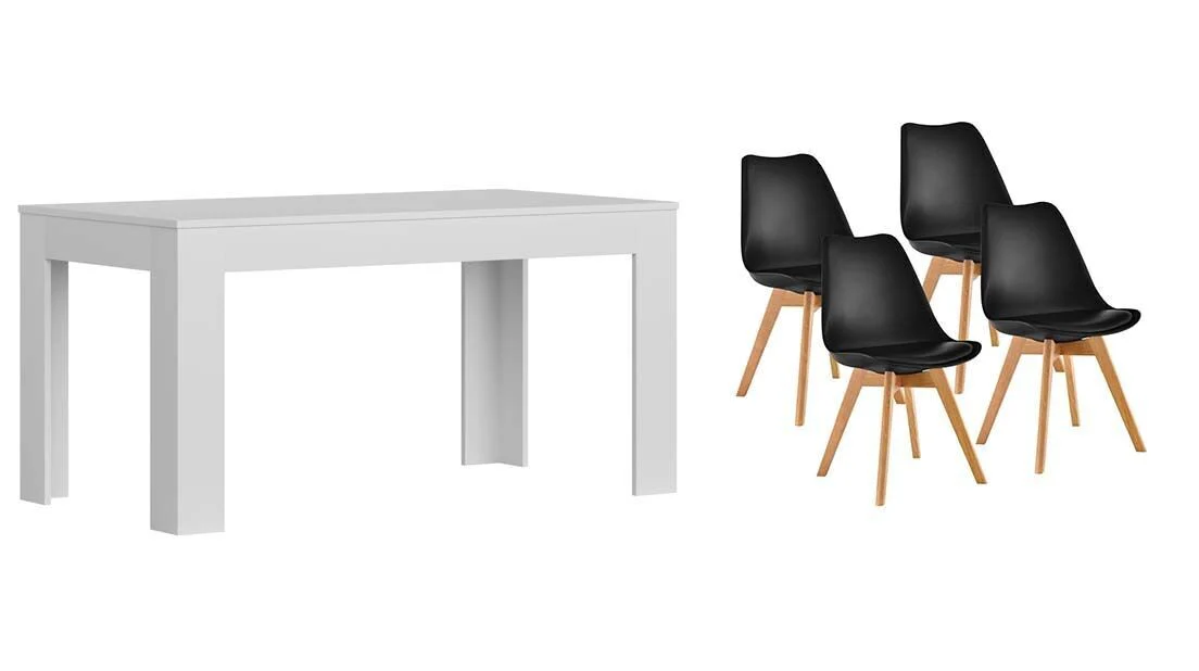 Pack Mesa Extensible de Comedor o Cocina + 4 Sillas Nordic - Image 6