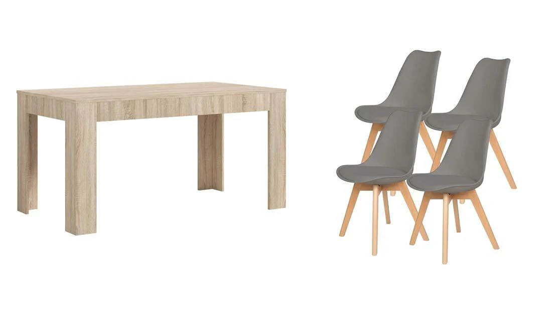 Pack Mesa Extensible de Comedor o Cocina + 4 Sillas Nordic - Image 8