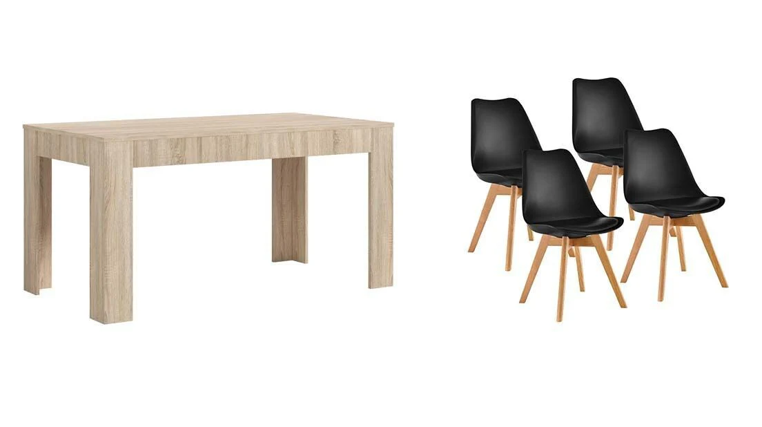 Pack Mesa Extensible de Comedor o Cocina + 4 Sillas Nordic - Image 9