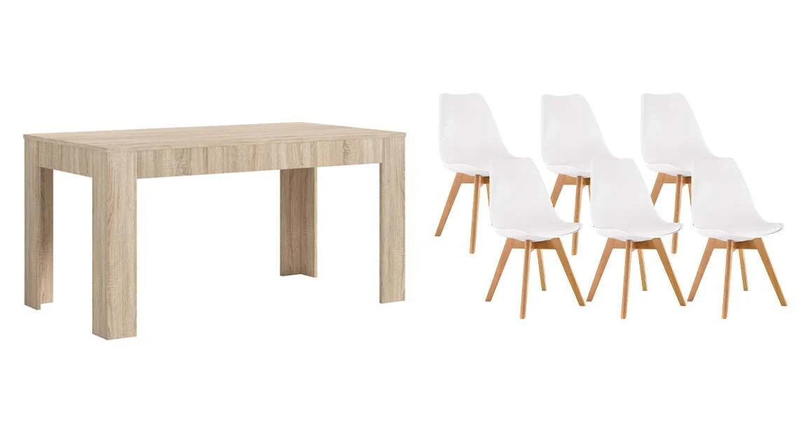 Pack Mesa Extensible de Comedor o Cocina + 6 Sillas Nordic - Image 12