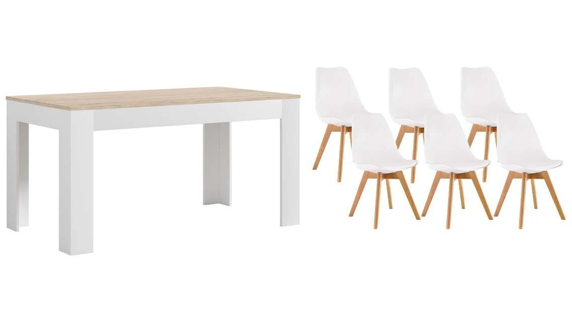 Pack Mesa Extensible de Comedor o Cocina + 6 Sillas Nordic - Image 6