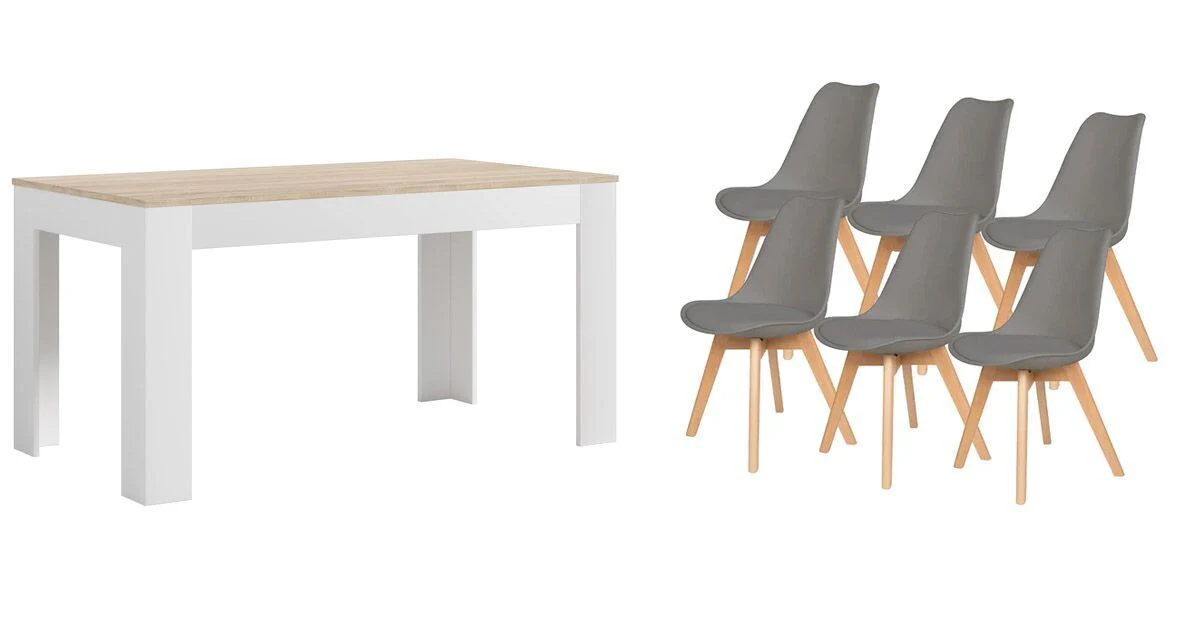 Pack Mesa Extensible de Comedor o Cocina + 6 Sillas Nordic - Image 7