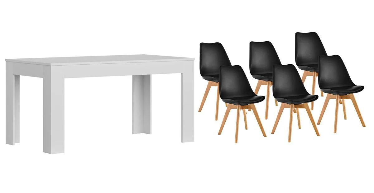 Pack Mesa Extensible de Comedor o Cocina + 6 Sillas Nordic - Image 8