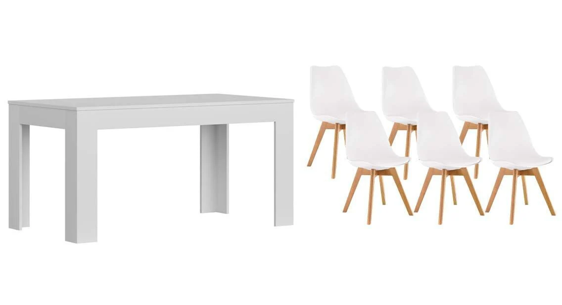 Pack Mesa Extensible de Comedor o Cocina + 6 Sillas Nordic - Image 9