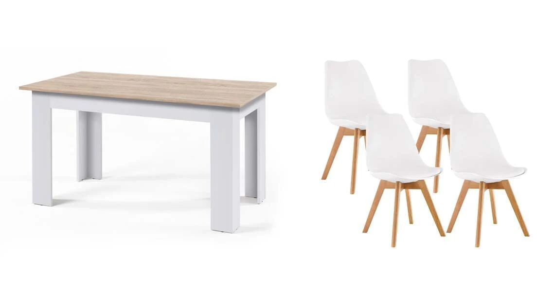 Pack Mesa Fija de Comedor o Cocina + 4 Sillas Nordic - Image 11
