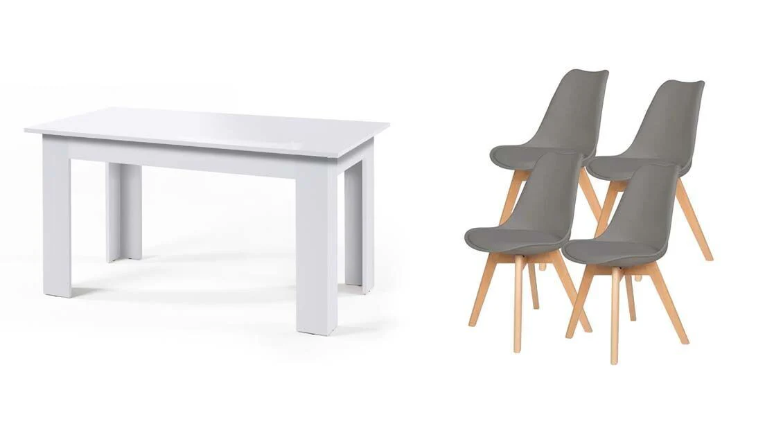 Pack Mesa Fija de Comedor o Cocina + 4 Sillas Nordic - Image 12