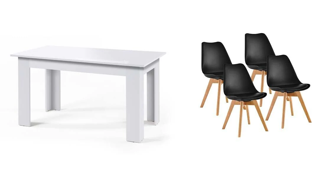 Pack Mesa Fija de Comedor o Cocina + 4 Sillas Nordic - Image 13