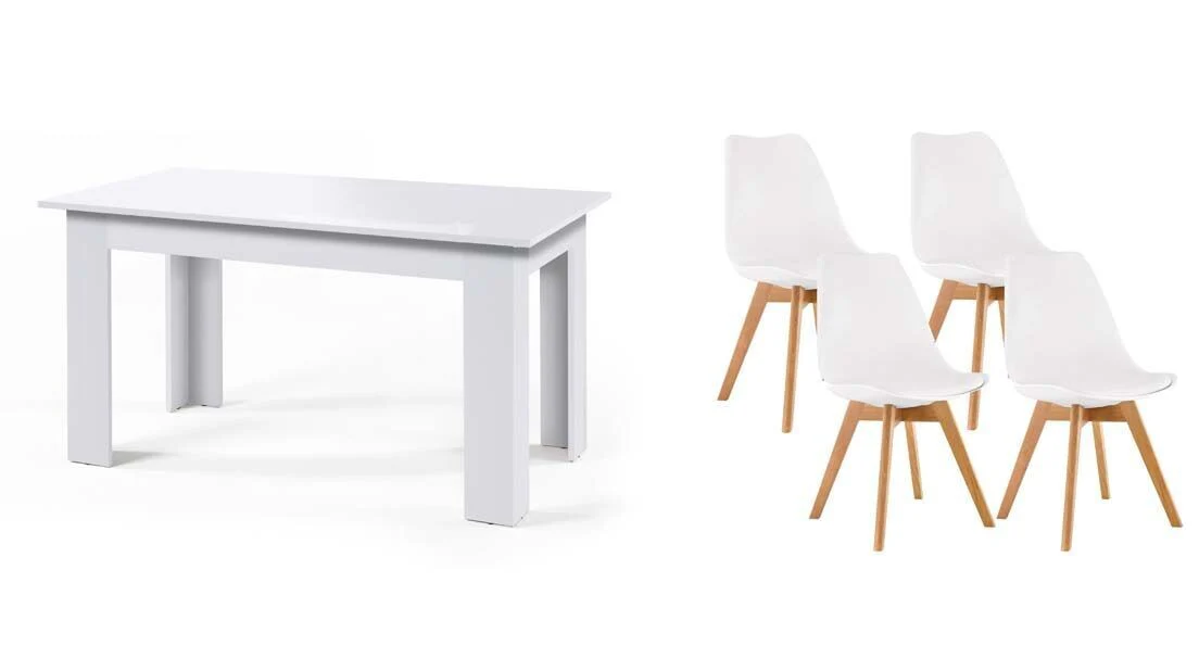 Pack Mesa Fija de Comedor o Cocina + 4 Sillas Nordic - Image 14