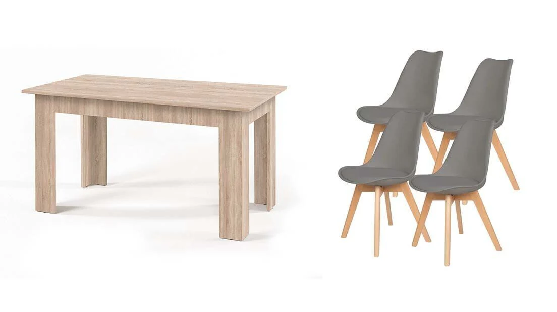 Pack Mesa Fija de Comedor o Cocina + 4 Sillas Nordic - Image 6