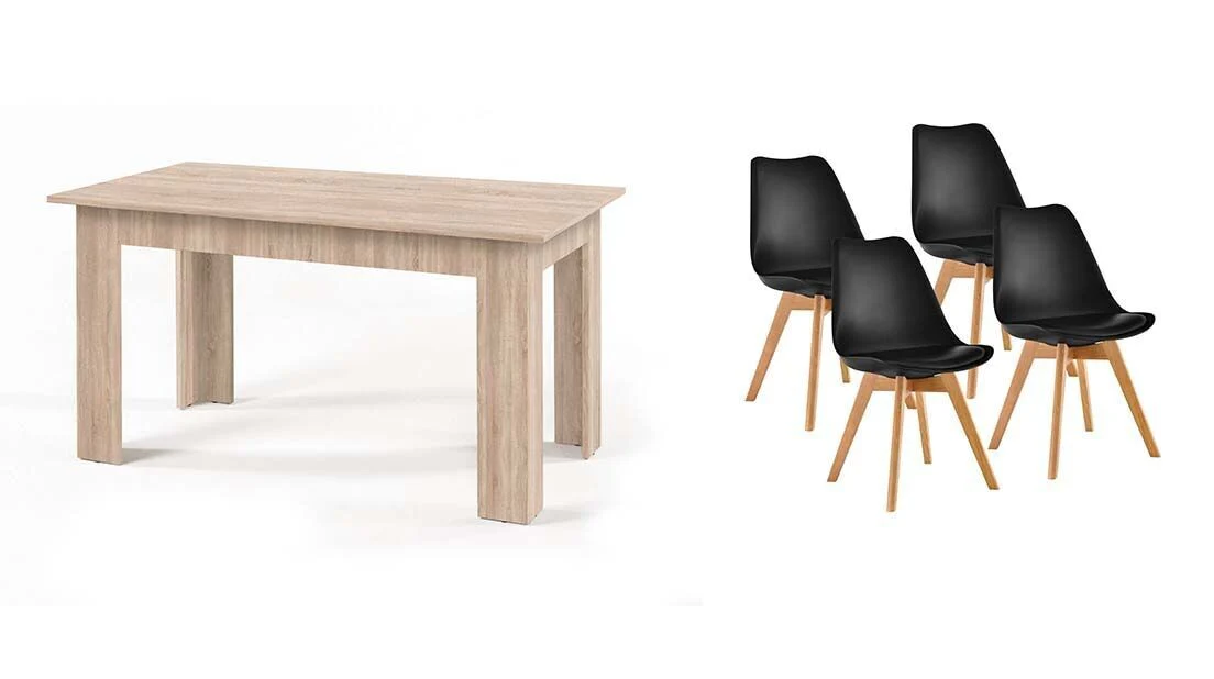Pack Mesa Fija de Comedor o Cocina + 4 Sillas Nordic - Image 7