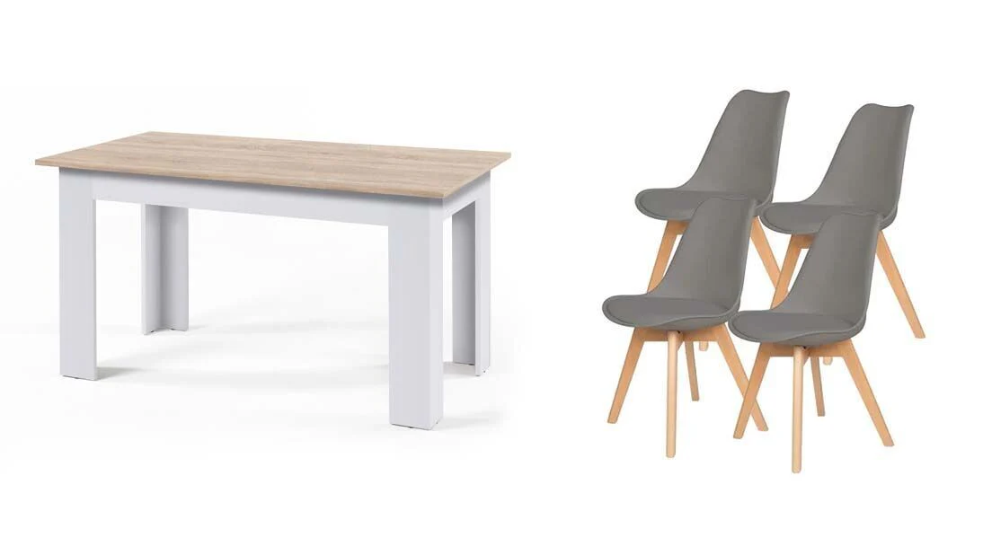 Pack Mesa Fija de Comedor o Cocina + 4 Sillas Nordic - Image 9